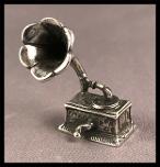 Silver dolls house gramophone