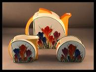 Clarice Cliff crocus tea set